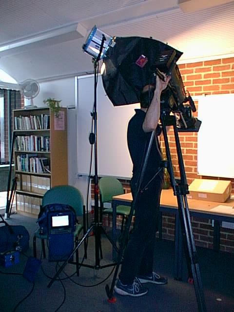 Camera crew in Special Collections