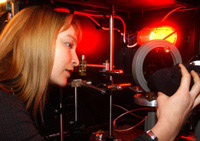 Natalia Beloff in the optics lab