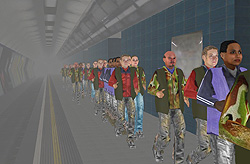 An image from the crowd behaviour VR computer simulation model