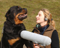 Anna with volunteer Marley the Rottweiler