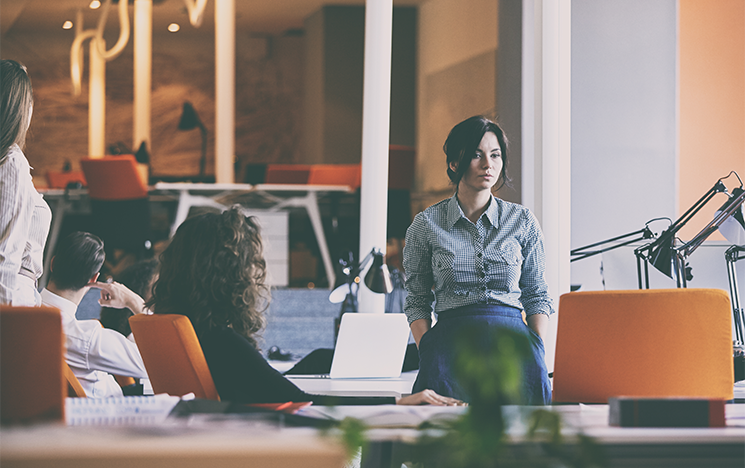 Female entrepreneur in office setting