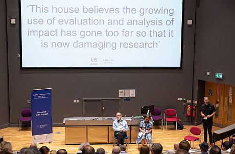 Speakers Leonie von Drooge and Ben Martin during keynote debate