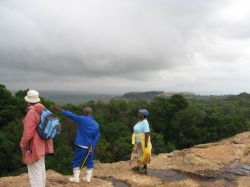 Dr. Funnell being oriented to the landscape