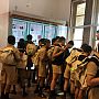 Students are watching panels of French Institute, Pondicherry