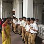 Students are asking questions about exhibition of Indian Museum