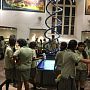 Students are watching the Evolution Gallery of Indian Museum