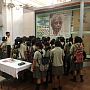 Students are watching E.K. Janaki Ammal exhibition