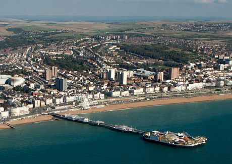 Aerial shot of Brighton