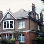 Photo of a University house on Windlesham Road from the front, a large, detached house with bay windows.