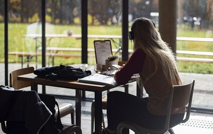 Student in the ACCA cafe