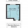 East Slope Bodiam room floorplan, which is 3.22 metres by 3.35 metres (or 10 foot 7 inches by 11 foot)