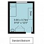 Illustration of Brighthelm accommodation bedroom floorplan