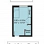 Lewes Court en-suite room floorplan, which is 2.8 metres by 4.53 meteres (or 9 foot 2 inches by 14 foot 10 inches)