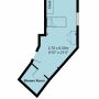 Stanmer Court en-suite room floorplan, which is 2.7 metres by 6.5 metres (or 8 foot 10 inches by 21 foot 4 inches)