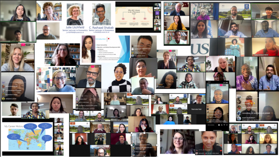 A collage of all the different sessions held for Development Studies week in 2023