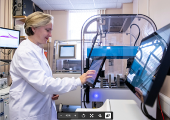 A scientist working in a lab