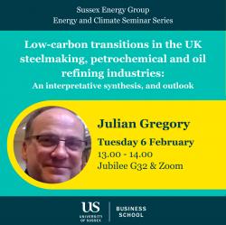 Poster of Julian Gregory's Energy & Climate Seminar