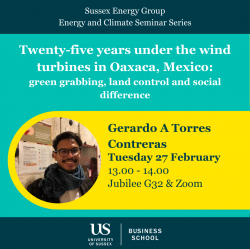 Poster of Gerardo A Torres Contreras Energy & Climate seminar