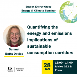 Poster of Samuel Betts-Davies Energy & Climate seminar