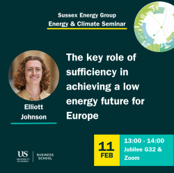 Poster of Elliott Johnson's Energy & Climate Seminar