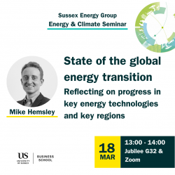 Poster of Mike Hemsley Energy & Climate Seminar