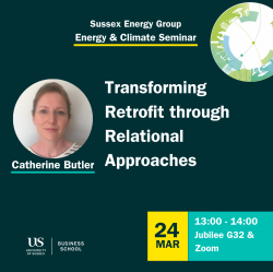 Poster of Catherine Butler's Energy & Climate Seminar