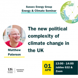 Poster of Matthew Paterson's Energy & Climate seminar