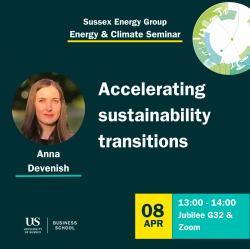 Poster of Anna Devenish's Energy & Climate seminar