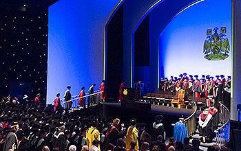 A graduation ceremony as it might look on camera