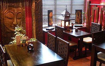 The interior of Sabai, a Thai food restaurant