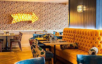 The interior of Harby's Bar and Diner at the Harbour Hotel