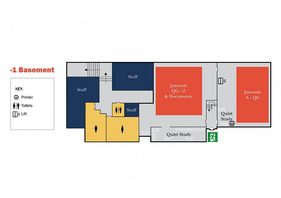 Floor plan of the Basement floor of the Library