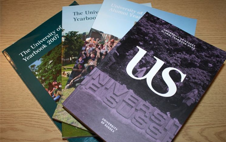 A selection of Sussex Alumni Yearbooks, from the years 2007–2022.