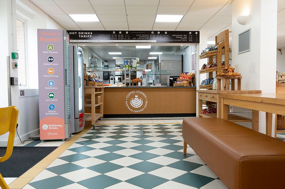 Interior of The Dhaba showing seating area and counter