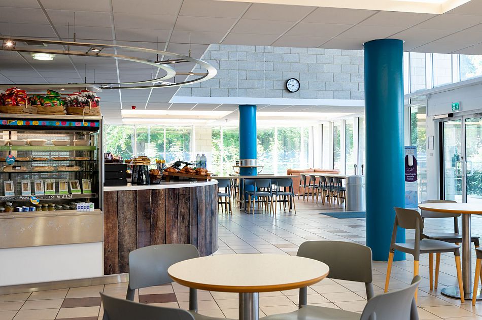 The interior of Doctor's Orders showing the counter and parts of the seating area.