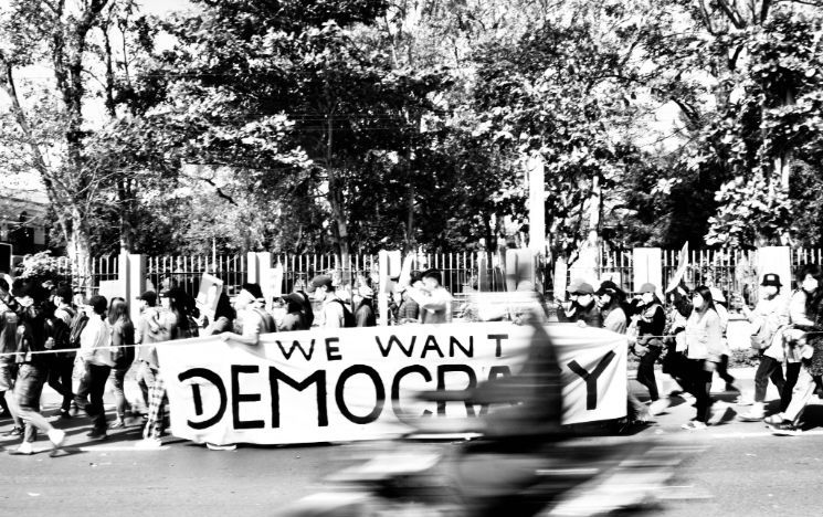 A pro-democracy protest