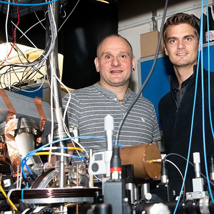 Researchers in quantum lab