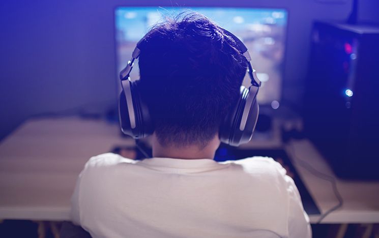 A boy gaming