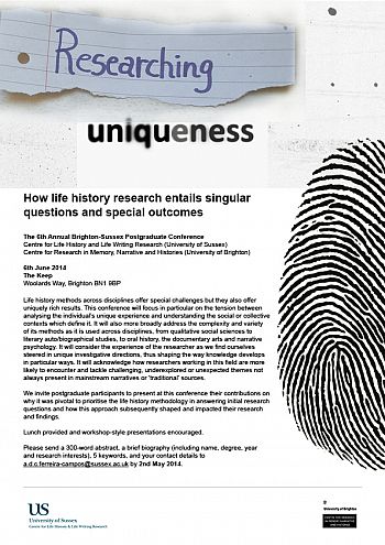 Researching Uniqueness 6 June 2014 poster