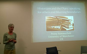 Penny Summerfield at Mass Observation Diaries event 2 May 2014