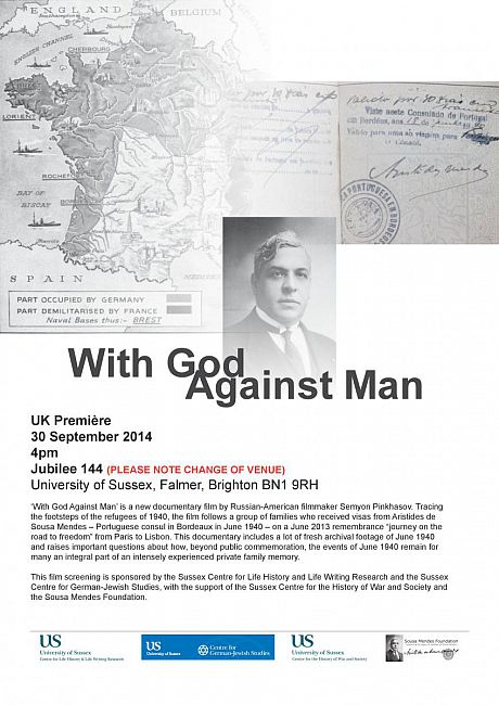 Autumn term ‘With God Against Man’ UK première 30 September 2014 Jubilee 144 4pm University of S2014