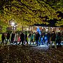 A lantern-lit singing walk from the library on campus to The Swan Inn in Falmer village