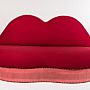 A photo of the sofa designed by Salvador Dali, showing Mae West's lips