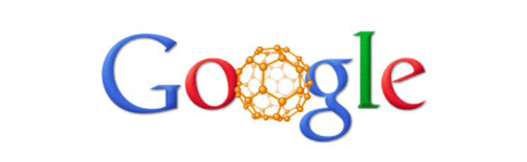 The Google Logo with a Buckyball replacing one of the 'o's.