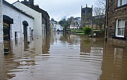 Major flooding in a UK village