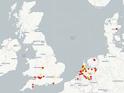 Map of UK HiSPARC detectrs, January 2019