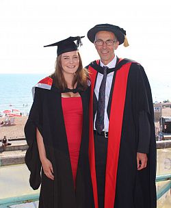 graduate Jessica Hislop with Prof Peter Thomas