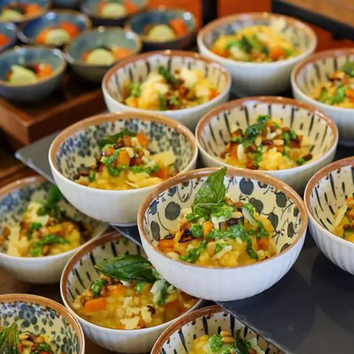Colourful food in bowls