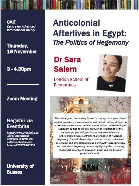 Anticolonial Afterlives in Egypt: The Politics of Hegemony