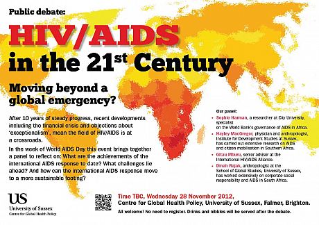 Poster of the HIV event, 28th November 2012